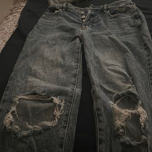 Dark blue ripped jeans